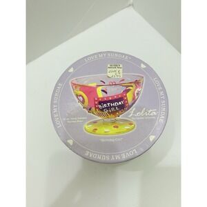 Lolita Love My Sundae Birthday Girl Hand Painted Bejeweled Glass‎ Ice Cream Dish